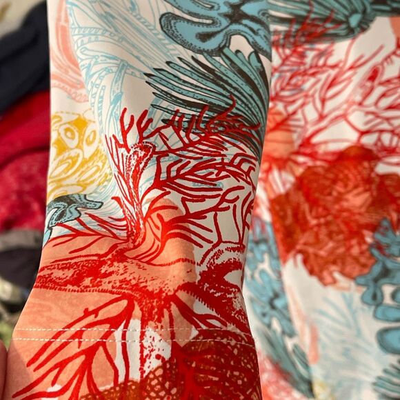 Persifor Women’s L/S Brie Dress with Dandelion Coral Reef Print - Picture 9 of 12